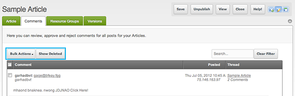 Comments moderation MODX Revolution