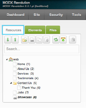 MODX Resource Tree